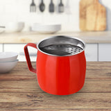 Maxbell Stainless Steel Tea Cup Durable Portable with Filter for Home Office Party Red