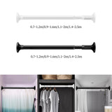 Maxbell Extendable Clothing Rod Curtain Rod Clothes Hanger for Wardrobe Bathroom White 1.2 Meter