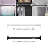 Maxbell Extendable Clothing Rod Curtain Rod Clothes Hanger for Wardrobe Bathroom White 1.2 Meter