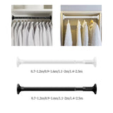 Maxbell Extendable Clothing Rod Curtain Rod Clothes Hanger for Wardrobe Bathroom White 1.2 Meter