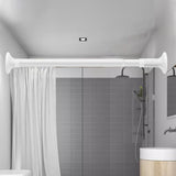 Maxbell Extendable Clothing Rod Curtain Rod Clothes Hanger for Wardrobe Bathroom White 1.2 Meter