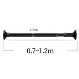 Maxbell Extendable Clothing Rod Curtain Rod Clothes Hanger for Wardrobe Bathroom 1.2 Meter Black