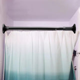 Maxbell Extendable Clothing Rod Curtain Rod Clothes Hanger for Wardrobe Bathroom 1.2 Meter Black