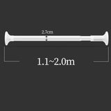 Maxbell Extendable Clothing Rod Curtain Rod Clothes Hanger for Wardrobe Bathroom White 2 Meter