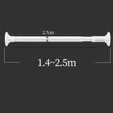 Maxbell Extendable Clothing Rod Curtain Rod Clothes Hanger for Wardrobe Bathroom White 2.5 Meter