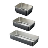 Maxbell Stainless Steel Dishes Dinnerware Rectangular Reusable for party BBQ Small