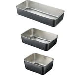 Maxbell Stainless Steel Dishes Dinnerware Rectangular Reusable for party BBQ Small