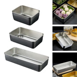 Maxbell Stainless Steel Dishes Dinnerware Rectangular Reusable for party BBQ Small