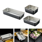 Maxbell Stainless Steel Dishes Dinnerware Rectangular Reusable for party BBQ Small
