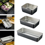 Maxbell Stainless Steel Dishes Dinnerware Rectangular Reusable for party BBQ Small