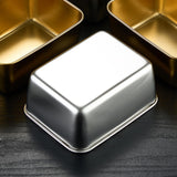Maxbell Stainless Steel Dishes Dinnerware Rectangular Reusable for party BBQ Small