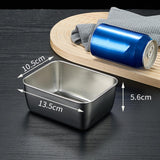 Maxbell Stainless Steel Dishes Dinnerware Rectangular Reusable for party BBQ Small