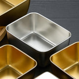 Maxbell Stainless Steel Dishes Dinnerware Rectangular Reusable for party BBQ Small