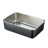 Maxbell Stainless Steel Dishes Dinnerware Rectangular Reusable for party BBQ Medium