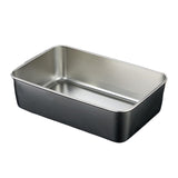 Maxbell Stainless Steel Dishes Dinnerware Rectangular Reusable for party BBQ Medium