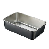 Maxbell Stainless Steel Dishes Dinnerware Rectangular Reusable for party BBQ Medium