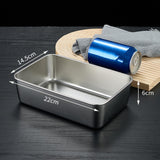 Maxbell Stainless Steel Dishes Dinnerware Rectangular Reusable for party BBQ Medium