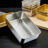 Maxbell Stainless Steel Dishes Dinnerware Rectangular Reusable for party BBQ Medium