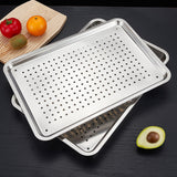 Maxbell Cookie Sheet Oven Pan Baking Sheet for Family Gathering Birthday Party 32cmx22cmx2.5cm Hole