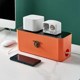 Maxbell Cable Management Box Cord Organizer Storage for Electrical Cables Kitchen Orange