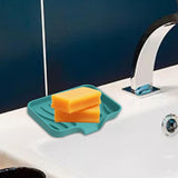 Maxbell Portable Soap Container Anti Skid Plate Tray for Household Home Countertop Green