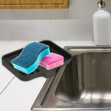 Maxbell Portable Soap Container Anti Skid Plate Tray for Household Home Countertop Black