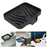 Maxbell Portable Soap Container Anti Skid Plate Tray for Household Home Countertop Black