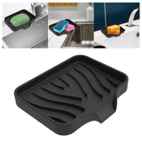 Maxbell Portable Soap Container Anti Skid Plate Tray for Household Home Countertop Black