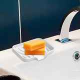 Maxbell Portable Soap Container Anti Skid Plate Tray for Household Home Countertop White