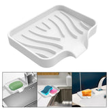 Maxbell Portable Soap Container Anti Skid Plate Tray for Household Home Countertop White