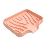 Maxbell Portable Soap Container Anti Skid Plate Tray for Household Home Countertop Pink