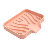 Maxbell Portable Soap Container Anti Skid Plate Tray for Household Home Countertop Pink