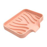 Maxbell Portable Soap Container Anti Skid Plate Tray for Household Home Countertop Pink