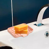 Maxbell Portable Soap Container Anti Skid Plate Tray for Household Home Countertop Pink