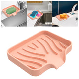 Maxbell Portable Soap Container Anti Skid Plate Tray for Household Home Countertop Pink