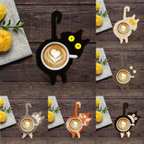 Maxbell Cute Coffee and Tea Drink Coaster Drink Mat for Table Drinks Decor Black