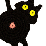 Maxbell Cute Coffee and Tea Drink Coaster Drink Mat for Table Drinks Decor Black