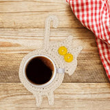 Maxbell Cute Coffee and Tea Drink Coaster Drink Mat for Table Drinks Decor White