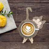 Maxbell Cute Coffee and Tea Drink Coaster Drink Mat for Table Drinks Decor Dark Gray