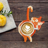 Maxbell Cute Coffee and Tea Drink Coaster Drink Mat for Table Drinks Decor Orange