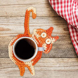 Maxbell Cute Coffee and Tea Drink Coaster Drink Mat for Table Drinks Decor Orange