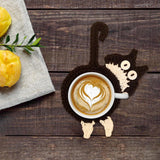 Maxbell Cute Coffee and Tea Drink Coaster Drink Mat for Table Drinks Decor Black White