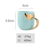 Maxbell 400ml Chocolate Cup with Handle Coffee Cup Tea Mug for Women Girls Boys Blue
