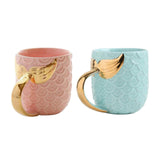 Maxbell 400ml Chocolate Cup with Handle Coffee Cup Tea Mug for Women Girls Boys Blue