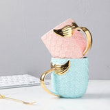 Maxbell 400ml Chocolate Cup with Handle Coffee Cup Tea Mug for Women Girls Boys Blue