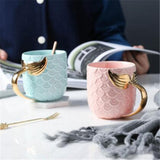 Maxbell 400ml Chocolate Cup with Handle Coffee Cup Tea Mug for Women Girls Boys Blue