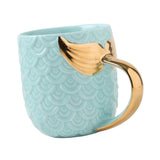 Maxbell 400ml Chocolate Cup with Handle Coffee Cup Tea Mug for Women Girls Boys Blue