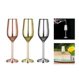 Maxbell Champagne Flute Glasses Stemware Desktop Drinking Vintage Style Copper