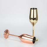 Maxbell Champagne Flute Glasses Stemware Desktop Drinking Vintage Style Copper