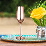 Maxbell Champagne Flute Glasses Stemware Desktop Drinking Vintage Style Copper